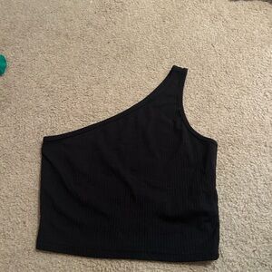 SHEIN Black One-Shoulder Top